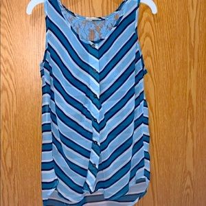 Sleeveless Blue Blouse